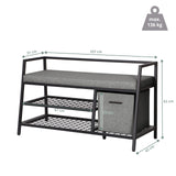 Kenkäkaappi Estha Loft mitat 107 × 62 cm ja maksimikuormitus 136 kg, valmistaja hjh LIVING