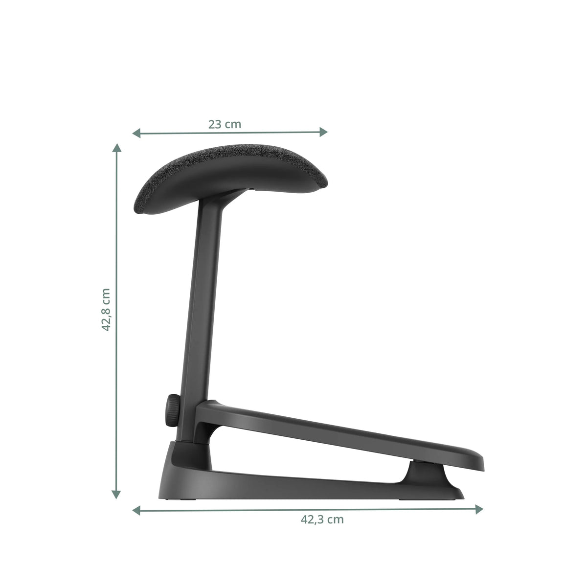 LiberNovo Omni StepSync-jalkatuen mitat: korkeus 42,8 cm ja leveys 42,3 cm, valmistaja Libernovo