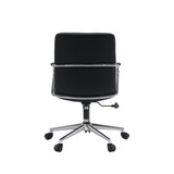 Rovento Home Office -toimistotuolin takanäkymä mustana kromatuilla jaloilla, valmistaja hjh OFFICE