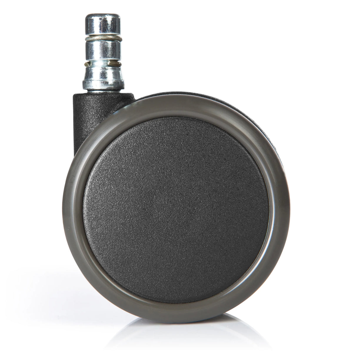 Musta Tuolin rulla 5x ROLO No-Noise 11mm/65mm koville lattioille, hopeanvärinen metallitappi, valmistaja hjh OFFICE – 360 asteen näkymä (takanäkymä 180°)