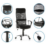 Home Office -toimistotuoli STRYKA keinotekoisesta nahasta ja verkkokankaasta yksityiskohdilla, valmistaja hjh OFFICE