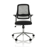 Musta Home Office -toimistotuoli MIKO B ECO verkkoselkänojalla ja viisijalkaisella pyörätuella, valmistaja hjh OFFICE – 360 asteen näkymä (etunäkymä 0°)