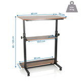 Seisomatyöpöytä WORKSTATION II mitat 80 × 50 cm ja korkeus 80–120 cm, valmistaja hjh OFFICE