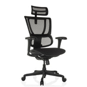 Luxus-Chefsessel ERGOHUMAN SLIM ECO F GEN2 mit schwarzem Netzbezug, Kopfstütze und Armlehnen von hjh OFFICE