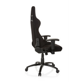 Musta Pelituoli GAME FORCE niskatuella, käsinojilla ja viisipisteisellä rullajalustalla, valmistaja hjh OFFICE – 360 asteen näkymä (sivuprofiili 100°)