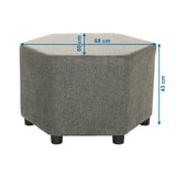Maßansicht des Polsterhockers BAREO mit 68 × 60 cm und einer Höhe von 43 cm von hjh OFFICE