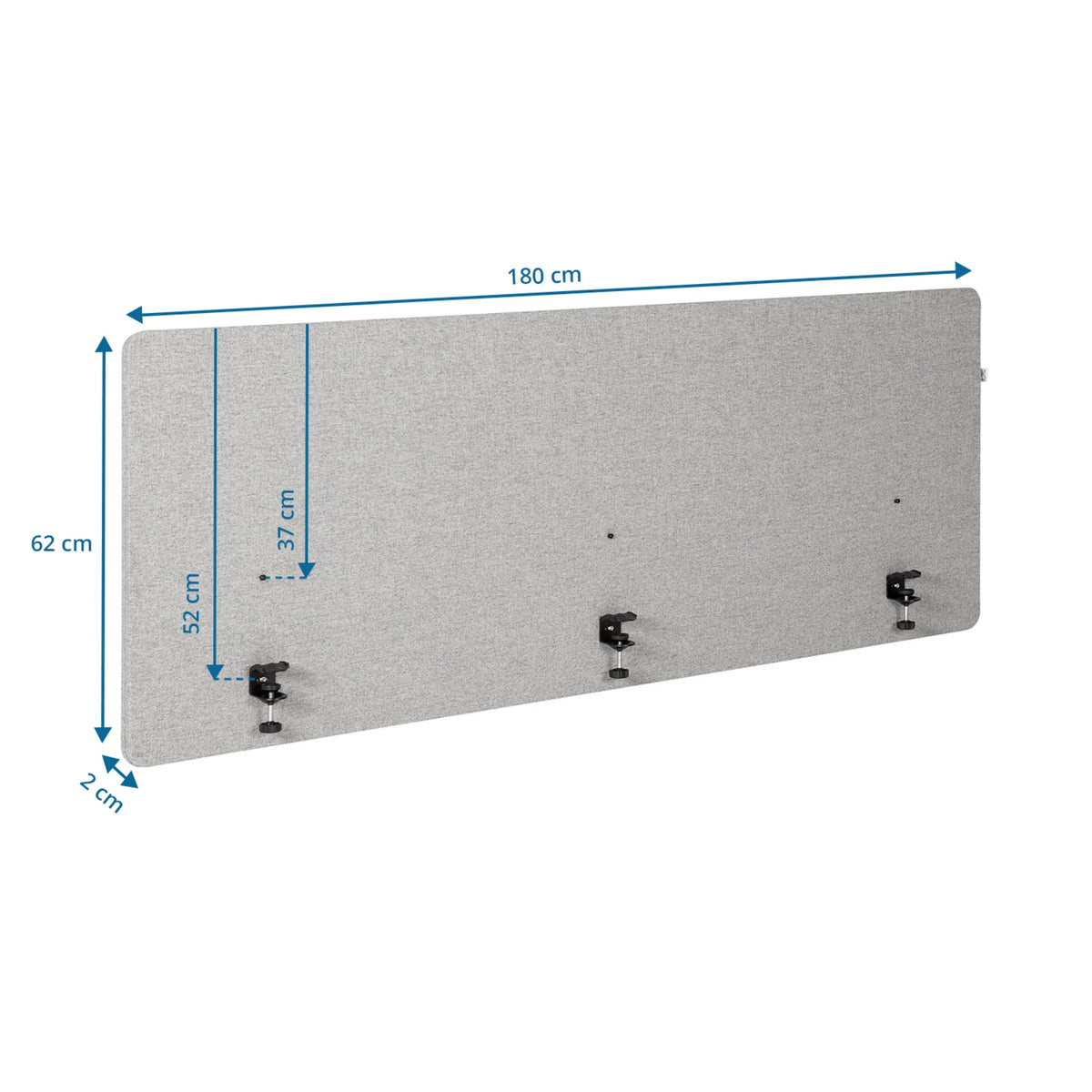 Työpöydän väliseinä FLEXMIUT D 180 mitat 180 × 62 cm, valmistaja hjh OFFICE
