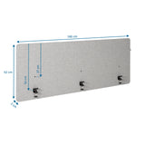 Työpöydän väliseinä FLEXMIUT D 180 mitat 180 × 62 cm, valmistaja hjh OFFICE