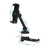 Matkapuhelimen & tabletin pidike FLEXMOBI III mitattu piirustus, korkeus 17 cm, valmistaja hjh OFFICE