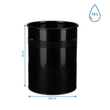 Roskakori CLEAN III mitat: korkeus 32 cm, halkaisija 26 cm ja tilavuus 15 L, valmistaja hjh OFFICE
