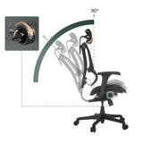Luksustoimistotuoli ERGOHUMAN SLIM ECO F GEN2:n säädettävä selkänoja, jonka kallistuskulma on jopa 90°, valmistaja hjh OFFICE