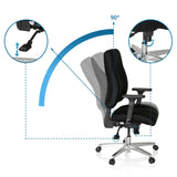 Ammattitason toimistotuoli ZENIT COMFORT-tuolin säädöt ja 90 asteen selkänoja, valmistaja hjh OFFICE