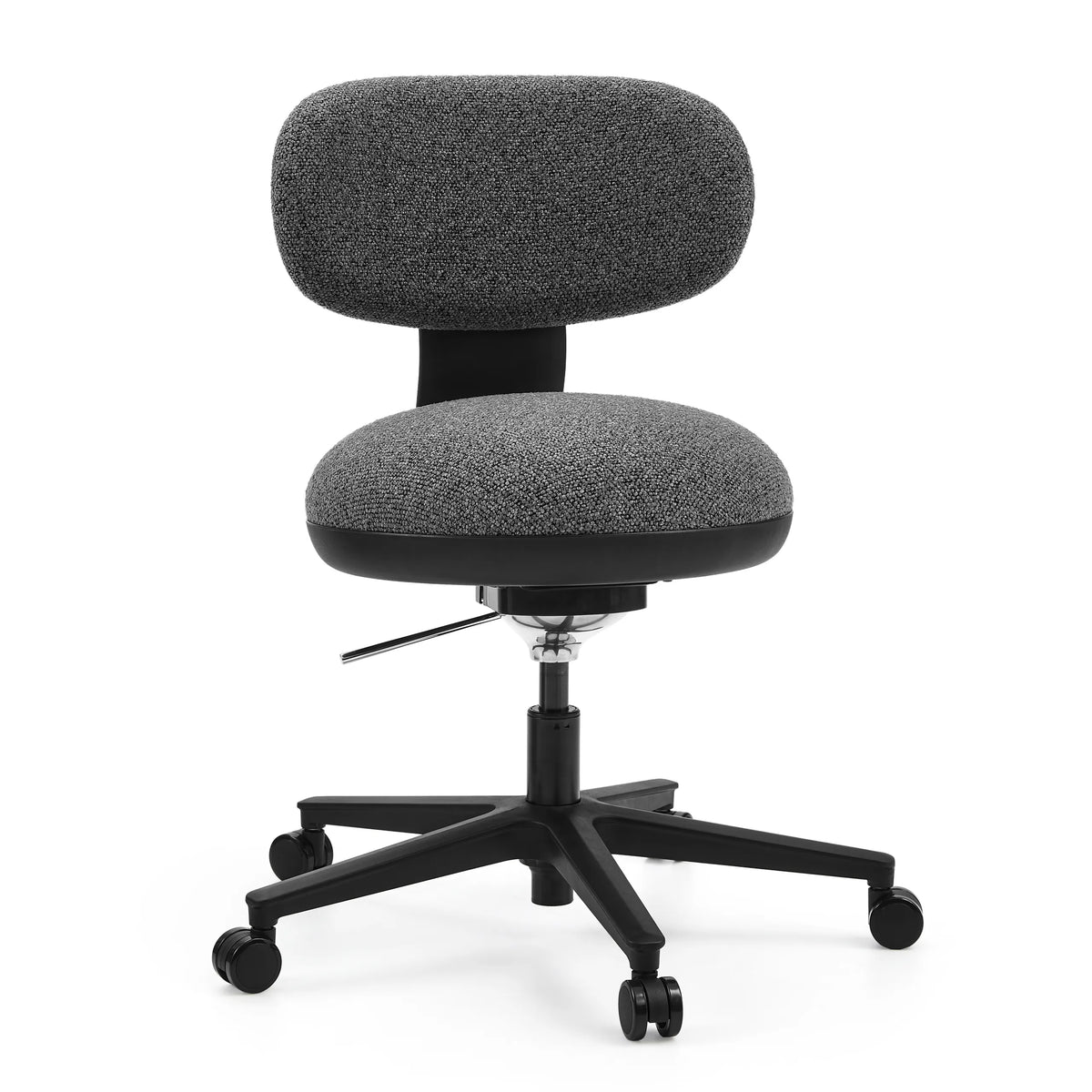 Harmaa Home Office -toimistotuoli SITMOTION B pehmustetulla istuimella ja viidellä pyörällä, valmistaja hjh OFFICE – 360 asteen näkymä (etunäkymä 15°)