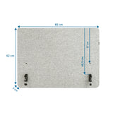 Työpöydän väliseinä FLEXMIUT D SIDE mitan 80 × 62 cm, valmistaja hjh OFFICE
