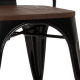 VANTAGGIO COMFORT W-bistrotuolin puinen istuin ja musta metallirunko, valmistaja hjh OFFICE