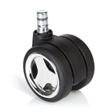 Musta 5x ROLO GAME No-Noise 11mm/60mm tuolin rulla koville lattioille kromiyksityiskohdilla, valmistaja hjh OFFICE – 360 asteen näkymä (etunäkymä 0°)