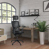 Musta Home Office -toimistotuoli BRETON B niskatuella ja verkkoselkänojalla, valmistaja hjh OFFICE