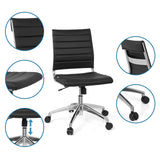Musta Ammattitason toimistotuoli TRISHA tikkauksilla, kaasujousella ja ristikojalalla pyörillä, valmistaja hjh OFFICE
