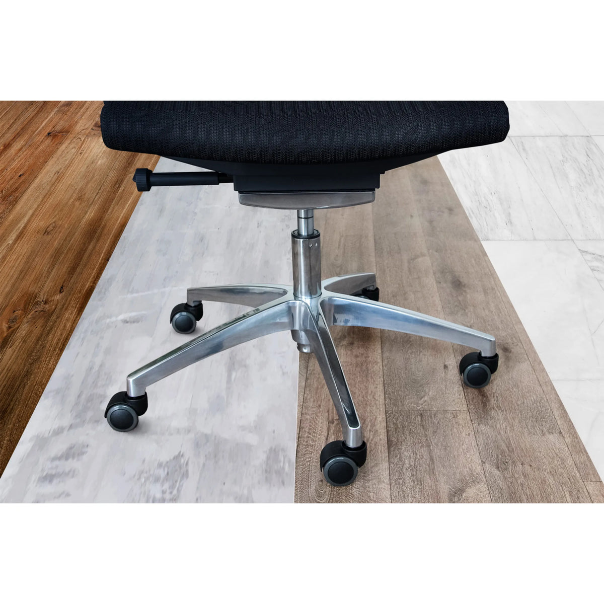 Viisipuolainen ristipohja ja mustat tuolin rulla 5x ROLO No-Noise 11mm/50mm koville lattioille, valmistaja hjh OFFICE