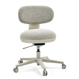 Grauer Home-Office-Bürostuhl SITMOTION W mit strukturiertem Stoffbezug und Fußkreuz mit fünf Rollen von hjh OFFICE – 360-Grad-Ansicht (Frontansicht 15°)