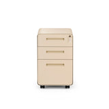 Beige COLOR PLUS I rullalaatikosto metallia, jossa on kolme laatikkoa ja neljä pyörää, valmistaja hjh OFFICE – 360 asteen näkymä (etunäkymä 0°)