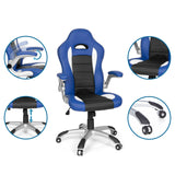 Sini-musta pelituoli GAME SPORT säädettävillä käsinojilla ja kaasujousella, valmistaja hjh OFFICE