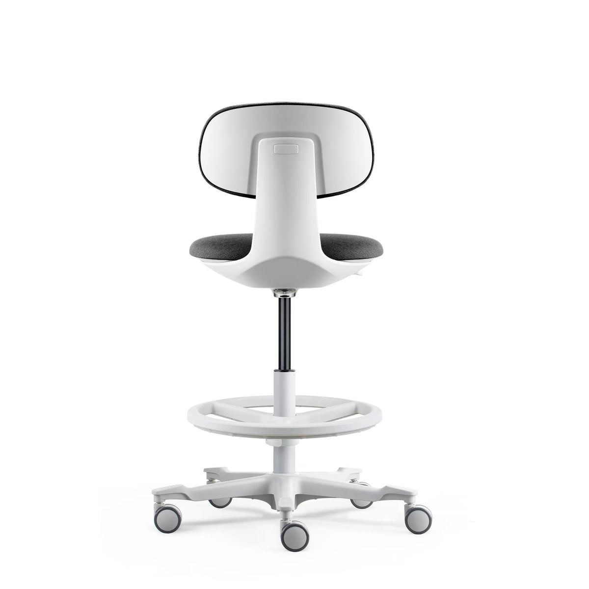 Työtuoli WORK MF2 W takaa, tummanharmaa, jalkarengas ja pyörät, valmistaja hjh OFFICE