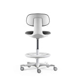 Työtuoli WORK MF2 W takaa, tummanharmaa, jalkarengas ja pyörät, valmistaja hjh OFFICE