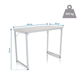 Maßzeichnung des Schreibtischs WORKSPACE I mit 100 × 50 cm und 200 kg Belastbarkeit von hjh OFFICE