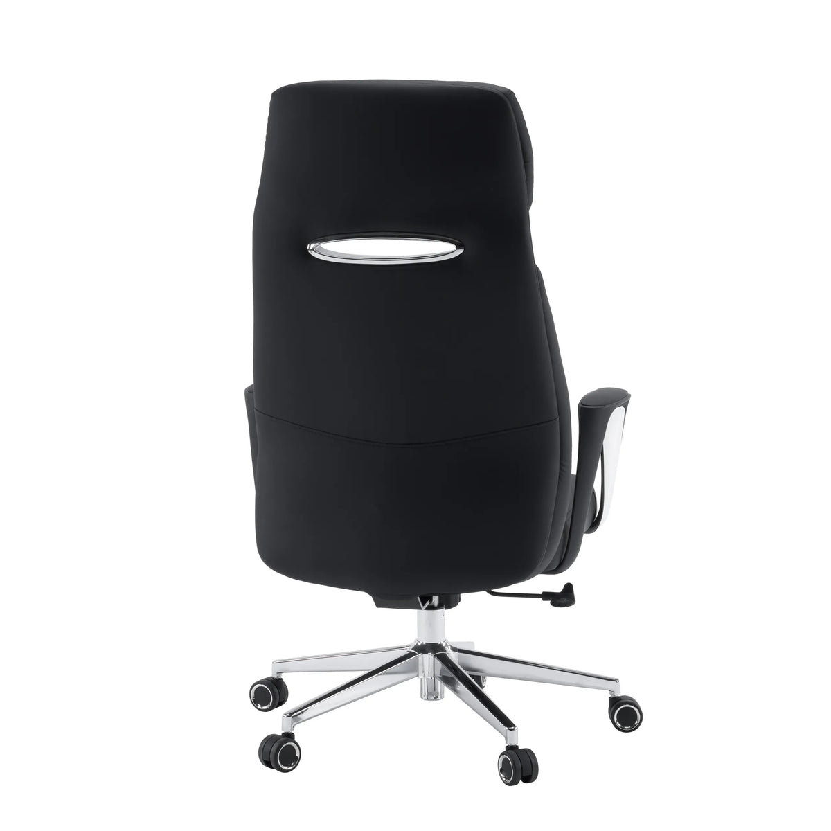 Ammattitason toimistotuoli VELVET ECO takaa, musta, kromattu runko ja matto-pyörät, valmistaja hjh OFFICE
