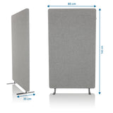 Väliseinä FLEXMIUT STAND mittojen näkymä, 142 × 80 cm, vaaleanharmaa, valmistaja hjh OFFICE