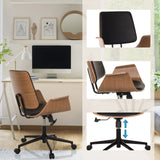 Home Office -toimistotuoli CENCA II, jossa on puukuori, musta pehmuste ja kaasujousi, valmistaja hjh LIVING