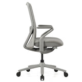 Harmaa High End -toimistotuoli VERVIO sivukuvassa ristikon ja käsinojien kera, valmistaja hjh OFFICE