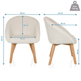 Pehmustettu tuoli SCANDI TED mittojen piirustus: leveys 68 cm ja korkeus 85 cm, valmistaja hjh LIVING