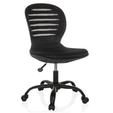 Musta Home Office -toimistotuoli CASLA verkkoselkänojalla ja viisisakaraisella rullajalustalla, valmistaja hjh OFFICE – 360 asteen näkymä (etuviistonäkymä 30°)