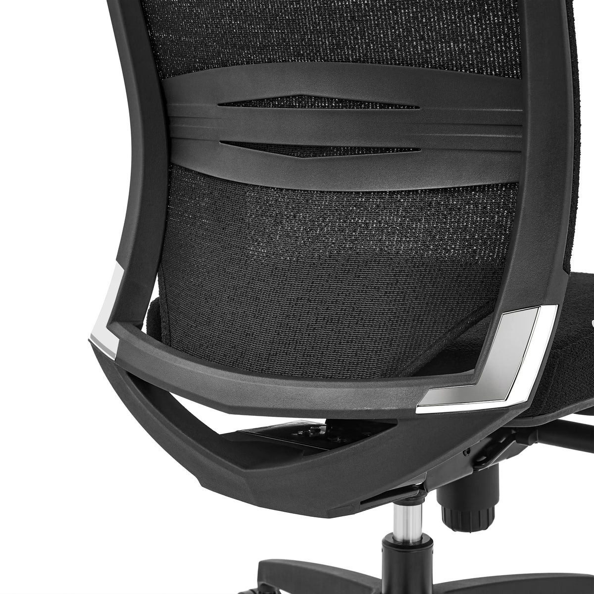 Ammattitason toimistotuoli PORTO MAX HIGH I-tuolin verkkoselkänojan takapuoli, väri musta, valmistaja hjh OFFICE