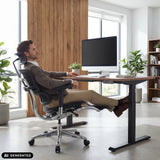 Luksustoimistotuoli ERGOHUMAN PLUS LEGPRO GEN2 verkkoselkänojan kanssa, musta, valmistaja hjh OFFICE (tekoälyllä luotu kuva)