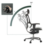 Luksustoimistotuoli ERGOHUMAN SLIM ULTRA GEN2:n säädettävä selkänoja, jonka kallistuskulma on 90°, valmistaja hjh OFFICE