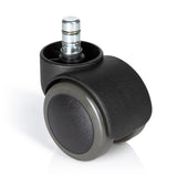 Musta Tuolin rulla 5x ROLO No-Noise 11mm/50mm koville lattioille, hopeinen metallitappi, valmistaja hjh OFFICE – 360 asteen näkymä (etunäkymä 0°)