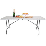 Valkoinen taittopöytä EASY UP MULTI II, koko 152 x 70 cm, harmaat jalat, valmistaja hjh OFFICE