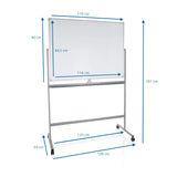 Kirjoitustaulu MULTIBOARD I tekninen piirustus, kokonaiskorkeus 187 cm, valmistaja hjh OFFICE