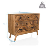 Sivupöytä SANTJAGO WOOD XL mittapiirros, 97 × 72,5 cm ja maksimikuorma 55 kg, valmistaja hjh LIVING