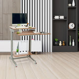 Seisomatyöpöytä WORKSTATION pyökissä ja harmaana kolmella tasolla ja pyörillä, valmistaja hjh OFFICE