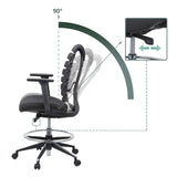 Korkean työtuolin ERGO LINE II WORK kallistusmekanismi 90 asteen säädöllä ja säätövipulla, valmistaja hjh OFFICE