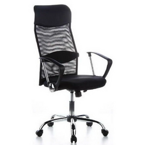 Musta Home Office -toimistotuoli ARIA HIGH verkkoselkänojalla ja käsinojilla, valmistaja hjh OFFICE