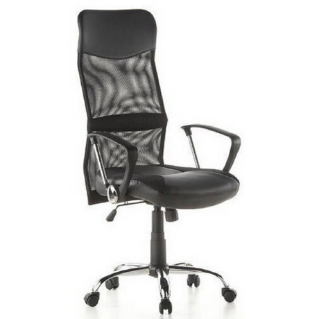 Musta Home Office -toimistotuoli ARTON 20 verkkoselkänojalla ja käsinojilla, valmistaja hjh OFFICE