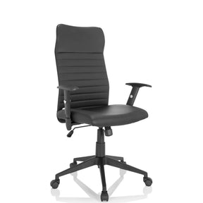 Musta Home Office -toimistotuoli ARTON 30 poikittaisilla tikkauksilla ja käsinojilla, valmistaja hjh OFFICE
