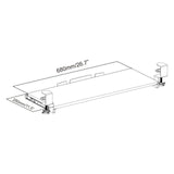 Näppäimistön lokero VM-KB 680 × 280 mm tekninen piirustus, valmistaja hjh OFFICE