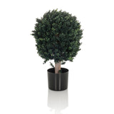 Vihreä Tekokasvi BUXUS pallopuun muodossa mustassa ruukussa, valmistaja hjh OFFICE – 360 asteen näkymä (sivuprofiili 90°)