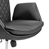 Home Office -toimistotuoli Criss-Cross 10-istuimen ja käsinojan yksityiskohta mustana, valmistaja hjh LIVING